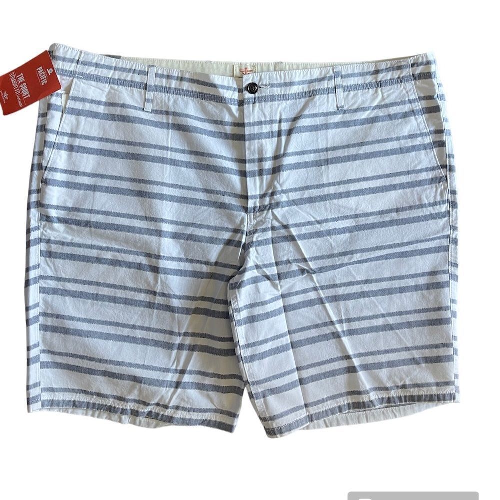 Dockers New Opal White Blue Mens Size 44 Striped Khakis Chinos Shorts